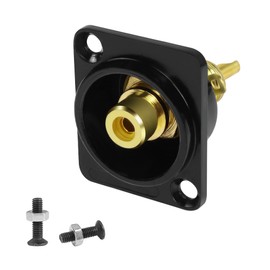 QIANRENON Gold Plated RCA Panel Mount Adapter RCA Female to Solder Terminal AV Connector, XLR panel/D-panel Mount, for Audio Video TV Phono Speaker RCA Cable Amplifier, Yellow