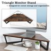 TEAMIX 26 inch Triangle Monitor Stand Riser, Desktop Corner Shelf