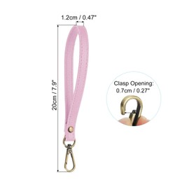 PATIKIL 8 Inch Wristlet Strap, 2 Pack PU Leather Wristlet Keychain Wrist Strap Replacement with Bronze Metal Key Ring Lock for Wallet Purse Key, Pink