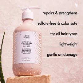 BONDIBOOST Rapid Repair Bond Builder+ Shampoo for Damaged Hair 10.14 Fl Oz- Strengthening Formula for Restoring and Rebuilding Hair - Deep Conditioning and Nourishing Treatment for Healthier Hair