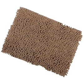 Mocha Shaggy Microfibre Bathroom Shower Bath Mat Rug Non-Slip Backing 50x80cm