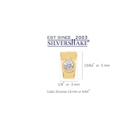 Silvershake Ultra Petite White Cubic Zirconia 14K Yellow Gold Plated 925 Sterling Silver Minimalist Tiny Casual Stud Post Earrings April Gemstone Birthstone Jewelry for Women, Sterling Silver 14K Gold