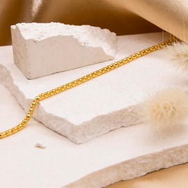 Tuscany Silver Women's Sterling Silver Yellow Gold Plated 250 Popcorn Bracelet 19cm/7.5"