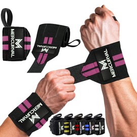 MERCURYAL 2 Wrist Wraps Gym - Crossfit Wrist Wraps - Fitness Accessories - Unisex Sports Wrist Wraps (Black and Pink)
