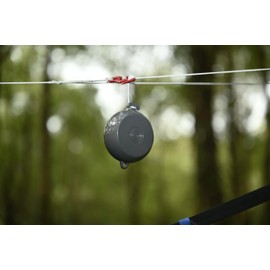 Onewind 40' HMWPE Tent Guyline and Tarp Ridgeline Mini Reel, Lightweight, No Knot Camping Rope and Tent Cord for Hammock Tarp and Rain Fly, 3 Prussik Knots, Black