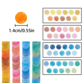 Washi Circle Tape, 4 Rolls Candy Gradient Color Washi Tape Circle Stickers for DIY Decorative Scrapbooking, Journal, Planner(4 Colors)