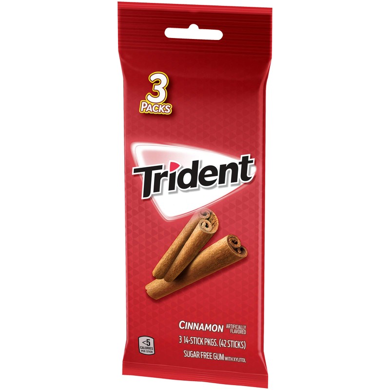 Trident Sugar Free Gum, Cinnamon Flavor, 60 Packs (840 Pieces