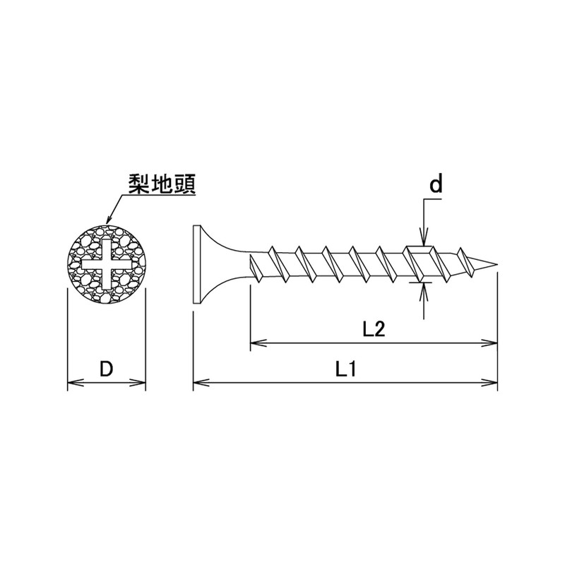 DAIDOHANT 10174115 Gypsum Board Screws (Nominal Diameter d) 1.5 x