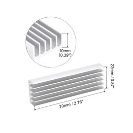 sourcing map 2 Pack M.2 SSD Heatsink Cooler with Thermal Pad Alloy Aluminium Heat Sink Cooling Sink for PC 70 x 22 x 10 mm Silver Tone