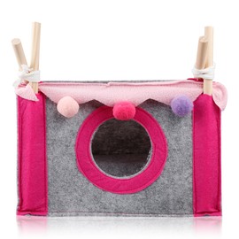 GLADFRESIT Guinea Pig Bed Pet Tent Cave House Hideout for Rabbit Hedgehog Chinchillas Hamster(Pink)