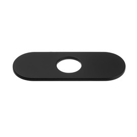 Kozelo Hole Cover Deck Plate Escutcheon-[35 Mm/1.4 Inch], Sink Cover Plate for Sink Faucet, Stainless Steel, Boat-Shape Brushed, Black