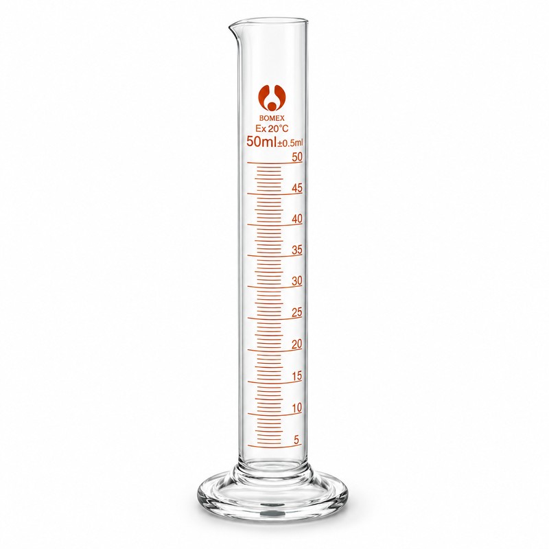 2 Pack 50mL Glass Graduated Measuring Cylinders with Metric Scale