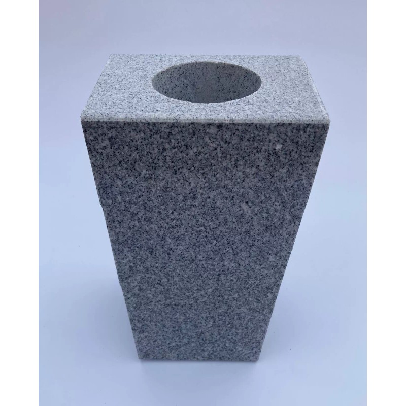 Granite Vase Tapered (5"x4"x9") Gray Cemetery Grave