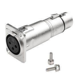 QIANRENON 3 Pin XLR Female to Female Panel Mounting Microphone Adapter XLR Fixed Mounting Symmetrical Audio Connection XLR Feedthrough Bulkhead Installation Sockets for Speakers Stage Lighting
