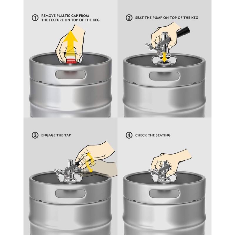 Talos BF KT85D-L D System Keg Tap Coupler, Silver