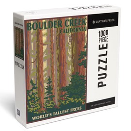 Lantern Press 1000 Piece Jigsaw Puzzle, Boulder Creek, CA, Redwood Forest View