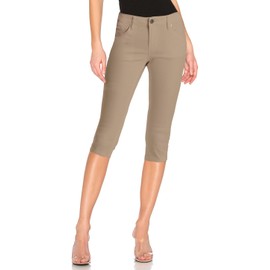 Hybrid & Company Women's Butt Lift Super Comfy Stretch Denim Capri Short Jeans Q43308 Khaki 7