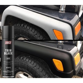 LAUCO LAUCO Trim Black Gloss 13 oz. Automotive Spray Paint Can with Gun - Pack of 6 - Black Car Spray Paint with Gloss Finish - Designed for Plastic, Aluminum, Steel and Stainless Steel