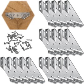 20PCS Universal Stainless Steel Furniture Corner Connector with Screws, Multi-Angle Joint Fastener, Shelf Support Connector Bracket for Shelves Wood Furniture Chair Drawer Cabinet