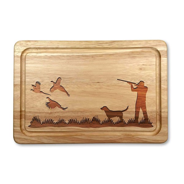 Pheasant Shooting Chopping Board – Made from Hevea Hardwood, 30