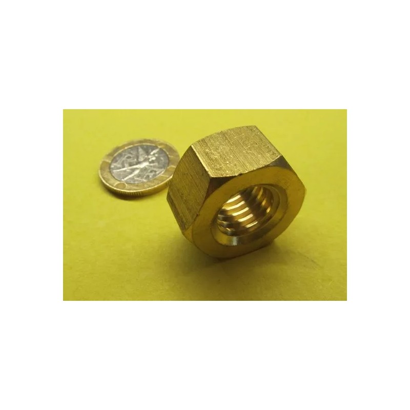 Basic Extra Wide, Heavy, Brass Hex Nuts RH, 9/16"-12 x