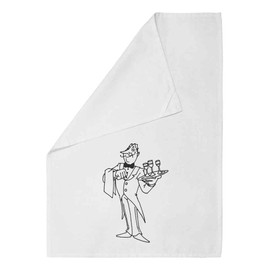 Azeeda 'Butler' White Cotton Tea Towel/Dish Cloth (TW00000810)