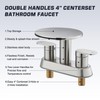 Bathroom Sink Faucet 3 Hole，Matte Black Waterfall Bathroom Faucet 4