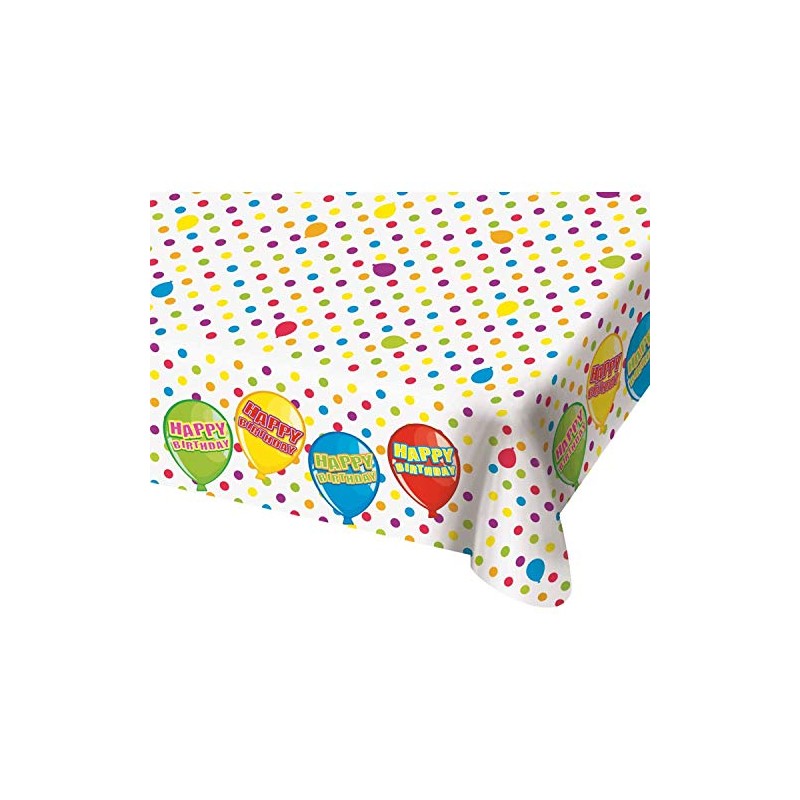 Folat 65493 Happy Birthday Party Table Cloth, Multi Colors