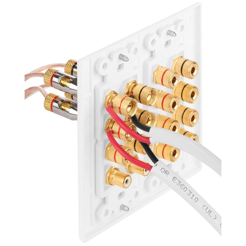 Fosmon 2-Gang 7.1 Surround Sound Distribution Home Theater Wall Plate,