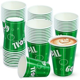 BFB Football Paper Cups Disposable 12oz Pack of 50 Party Cups