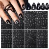 OSTTMA 8 Sheets Metallic Nail Art Stickers Decals Silver Moon