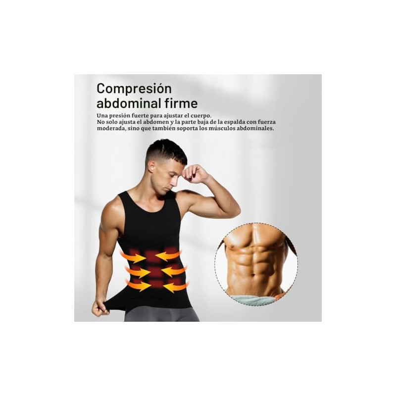 Arjen Kroos Mens Tank Top Shapewear Adelgazamiento Body Shaper Chaleco