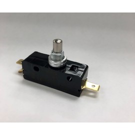 SUNS International S-13m Panel Plunger Snap Action Push Button Micro Switch, Black, 15A 125VAC:3/4HP, 1.5HP:150VAC, IP54, Manual, Normally Open