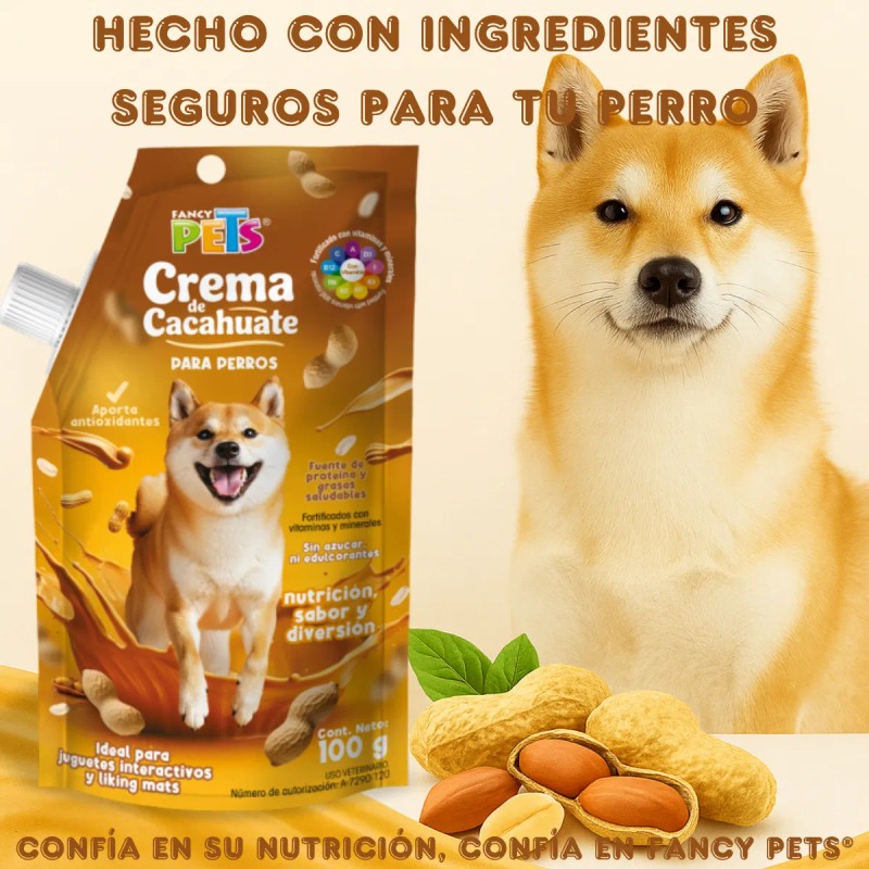 Crema De Cacahuate Para Perros Snack Saludable Con Omega 3-6