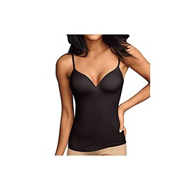 Self Expressions Women's Wirefree Camisole with Foam Cups, 00509, Black, XL