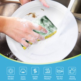 AIDEA Heavy Duty Scrub Sponge-12Count, Sponges for Dishes, Heavy Duty Cellulose Sponge, Cleans Fast Without Scratching, Cleaning Sponges for Everyday Jobs for Dishes, Pots, Pans