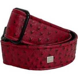 GET'M GET'M Guitar Strap Ostrich Burgundy 2 Inch Guitar Strap