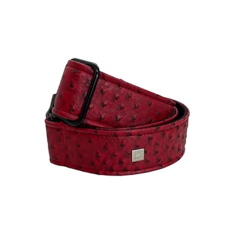 GET'M GET'M Guitar Strap Ostrich Burgundy 2 Inch Guitar Strap