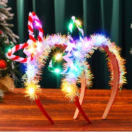 Fashband Christmas Headbands LED Glitter Ear Headband Color Party Headpiece Hair Accessories for Women