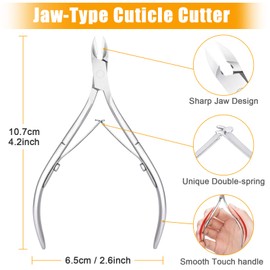 4 Piece Cuticle Pusher Set, Stainless Steel Cuticle Remover, Metal Cuticle Nippers Remover, Cuticle Pusher, Cuticle Cutter Set
