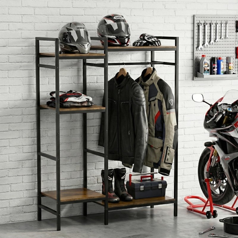TONGMO Motorcycle Gear Rack, Heavy Duty Helmet Stand, Large Motorcycle