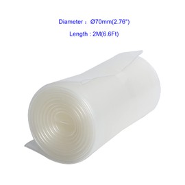 Aoje-Link 70mm ID Transparent Heat Shrink Tubing Shrinkable Tube 2M(6.6Ft) 1pcs
