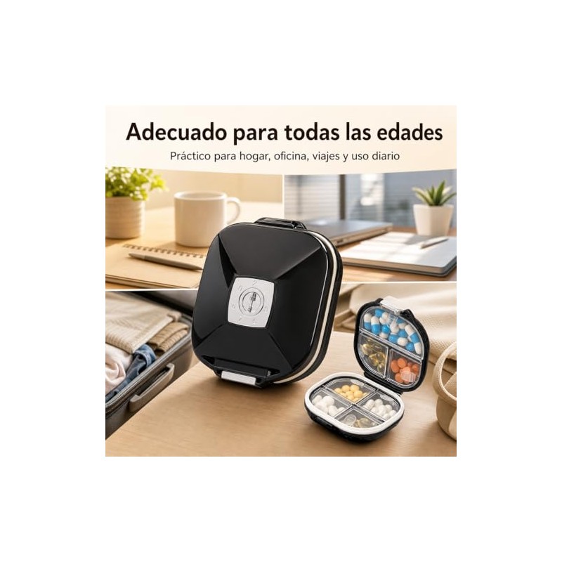 Pastillero Impermeable - Pastillero de Viaje con 7 Departamentos -