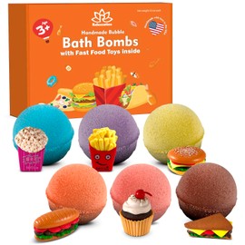 Bath Bombs for Kids Set with Toys Surprise Inside for Kids (Fast Food)