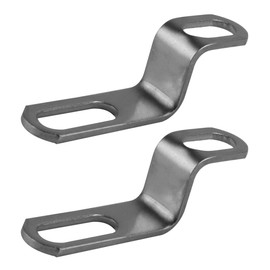 Gorise 2Pcs Motorcycle Exhaust Pipe Mounting Clamp Motorbike Exhaust Pipe Stainless Steel Bracket Z Shape Connecting Piece, Silver