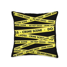 Crime Scene Investigation Tape Forensic Science CSI Police Throw Pillow