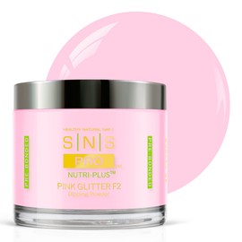 SNS Healthy Natural Nails SNS Nail Dip Powder, Gelous Color Dipping Powder - Pink Glitter F2 (Natural/Nudes, Glitter), PWPGF204 - Long-Lasting Acrylic Nail Color & Polish Lasts 14 Days - Odor-Free & No UV Lamp - 4 Oz
