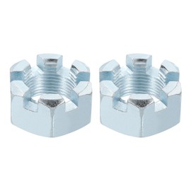 QUARKZMAN 1"-14 Sechskant-Schlitzmutter, Güte 6.8, verzinkter Kohlenstoffstahl Sechskantmuttern gut für die Reparatur von Maschinen, Silber, 2 Stück