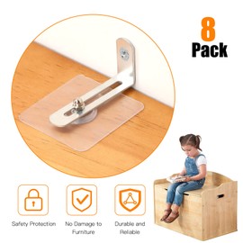 OOTSR 8 Sets Tilt Protection Furniture for Toddlers, Tilt Protection Furniture Wall Anchor, Anti-Tip Holder for Baby Proofing & Pet Protection, Wall Anchor, Furniture Belts, Anchor Straps Kit