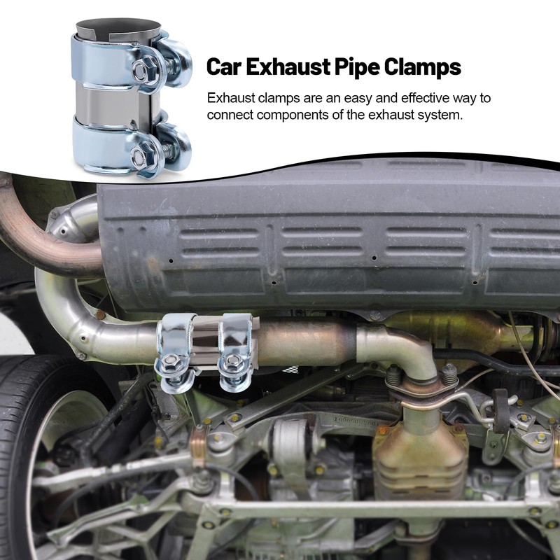 PWGHWG Exhaust Clamp 55 mm Double Clamp Exhaust Pipe Connector